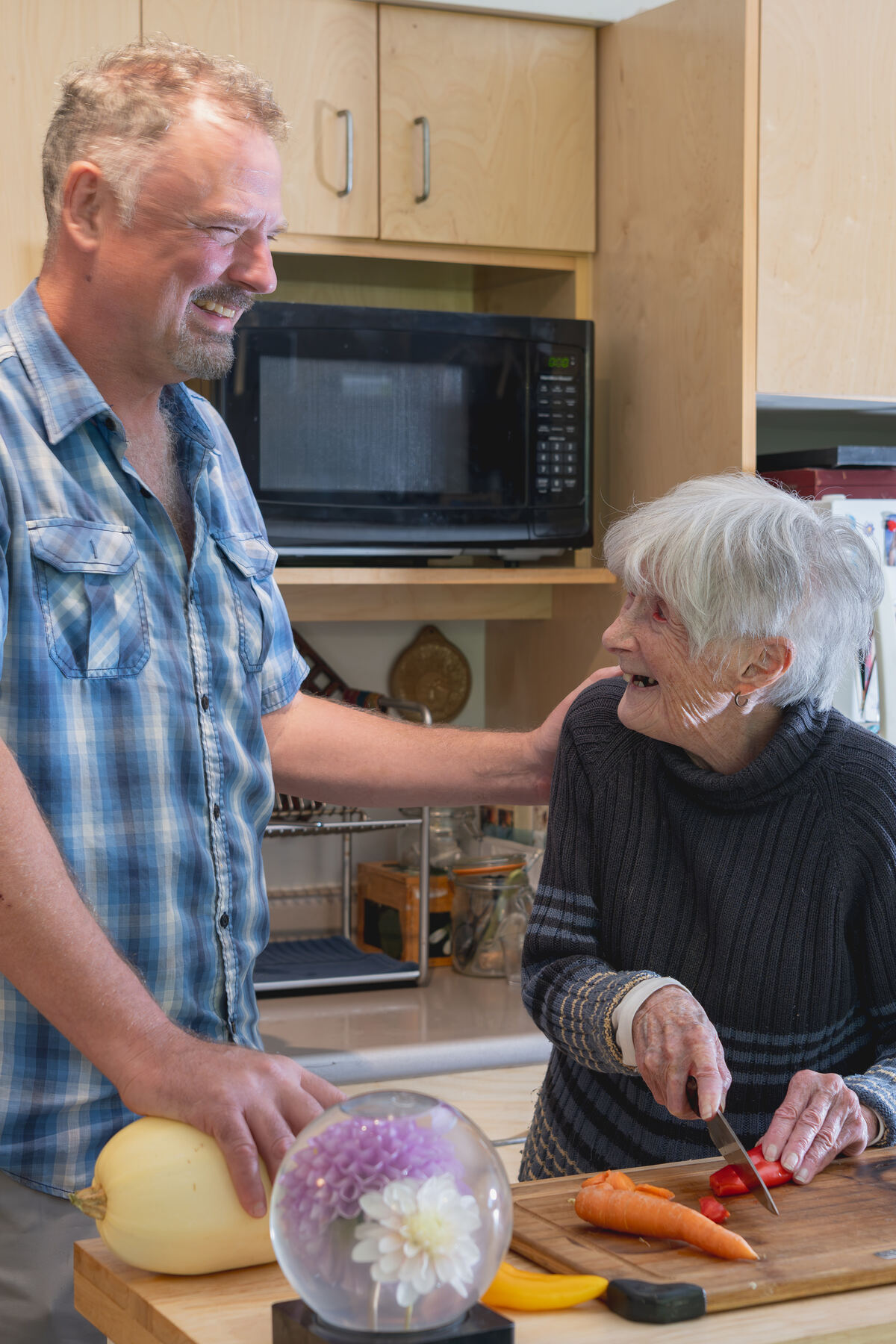 Meal support: a provider and client cooking together